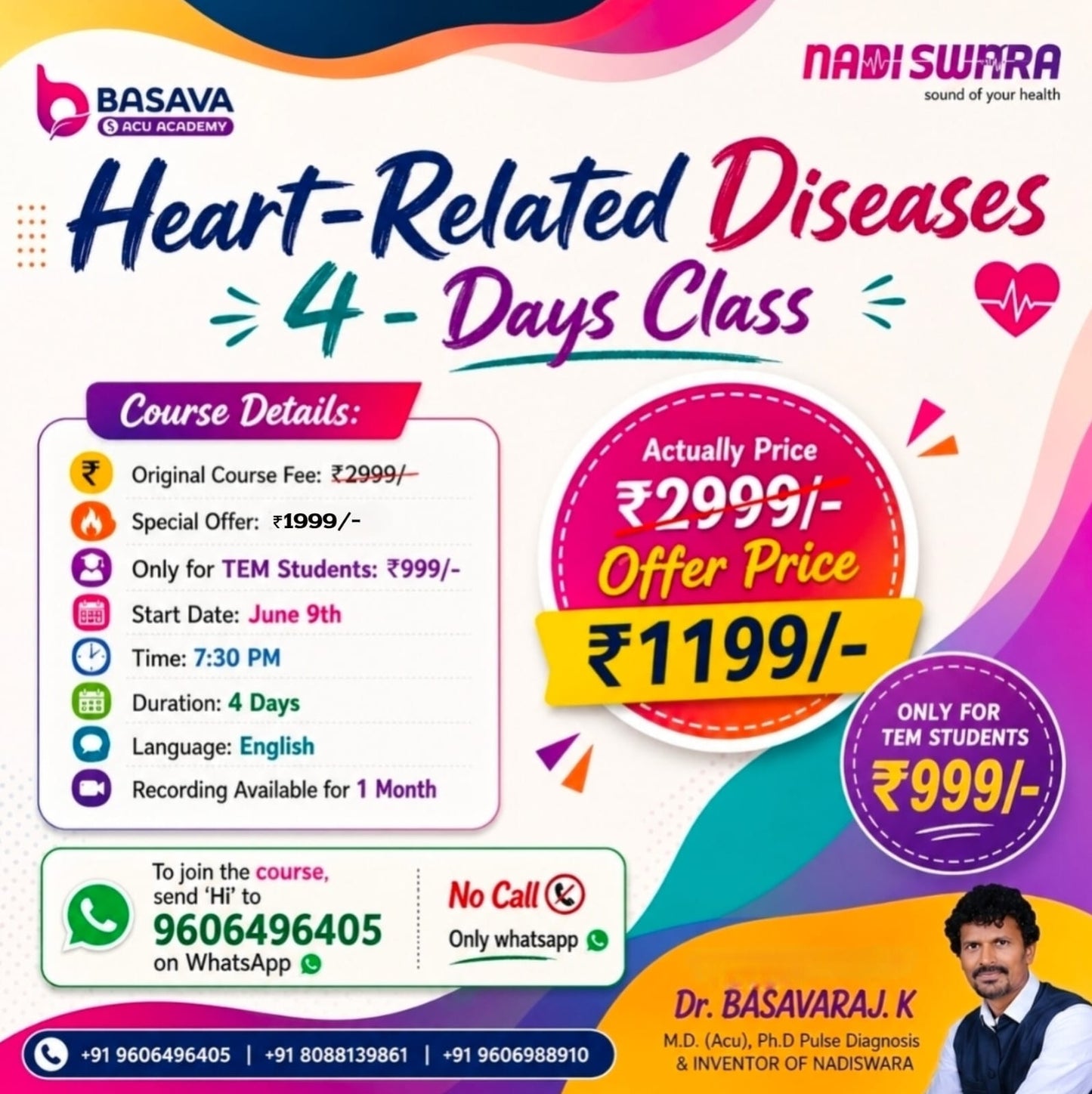 Natural Healing Class for Heart-Related Problems (Zoom Online 4 Days Workshop) In English
